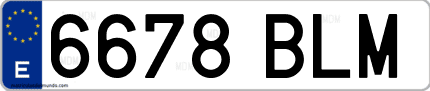 Ejemplo de matrícula de coche ordinaria 6678 BLM