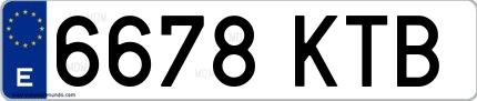Ejemplo de matrícula española 6678 KTB