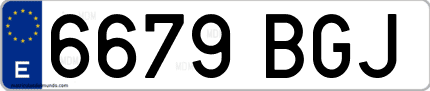 Ejemplo de matrícula de coche ordinaria 6679 BGJ