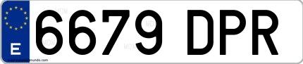 Ejemplo de matrícula española 6679 DPR