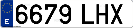 Ejemplo de matrícula de coche ordinaria 6679 LHX