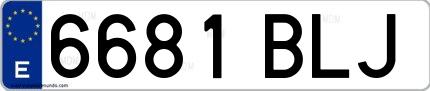 Ejemplo de matrícula española 6681 BLJ