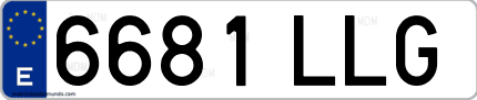 Ejemplo de matrícula de coche ordinaria 6681 LLG