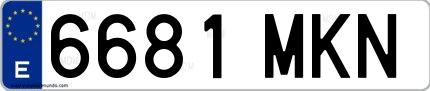 Ejemplo de matrícula española 6681 MKN