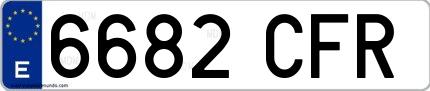 Ejemplo de matrícula de coche ordinaria 6682 CFR