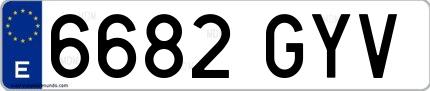 Ejemplo de matrícula española 6682 GYV