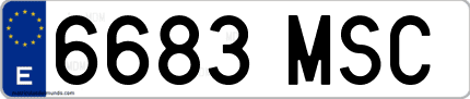 Ejemplo de matrícula de coche ordinaria 6683 MSC