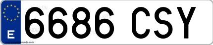 Ejemplo de matrícula española 6686 CSY