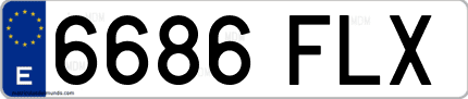 Ejemplo de matrícula de coche ordinaria 6686 FLX