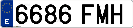 Ejemplo de matrícula de coche ordinaria 6686 FMH