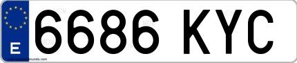 Ejemplo de matrícula española 6686 KYC