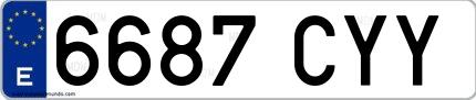 Ejemplo de matrícula española 6687 CYY