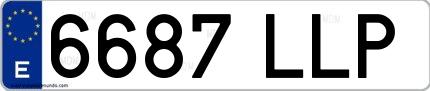Ejemplo de matrícula española 6687 LLP