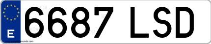 Ejemplo de matrícula española 6687 LSD