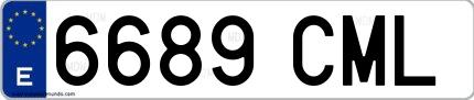 Ejemplo de matrícula española 6689 CML