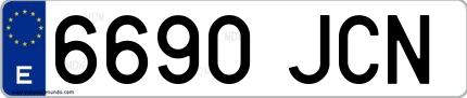 Ejemplo de matrícula española 6690 JCN