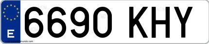 Ejemplo de matrícula española 6690 KHY