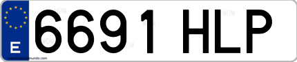 Ejemplo de matrícula de coche ordinaria 6691 HLP