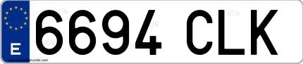 Ejemplo de matrícula de coche ordinaria 6694 CLK