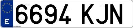 Ejemplo de matrícula española 6694 KJN