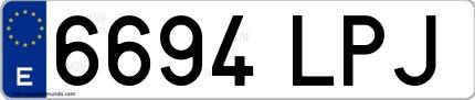 Ejemplo de matrícula española 6694 LPJ