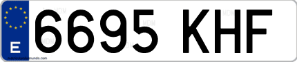 Ejemplo de matrícula de coche ordinaria 6695 KHF