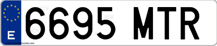 Ejemplo de matrícula de coche ordinaria 6695 MTR