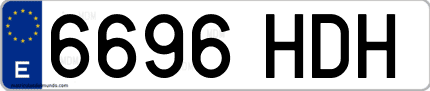 Ejemplo de matrícula de coche ordinaria 6696 HDH