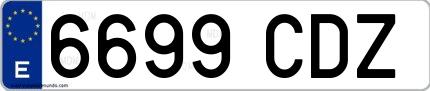 Ejemplo de matrícula española 6699 CDZ