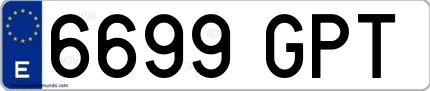 Ejemplo de matrícula española 6699 GPT