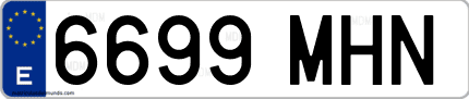 Ejemplo de matrícula de coche ordinaria 6699 MHN