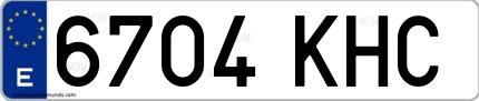 Ejemplo de matrícula española 6704 KHC