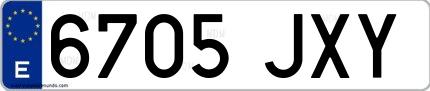 Ejemplo de matrícula española 6705 JXY