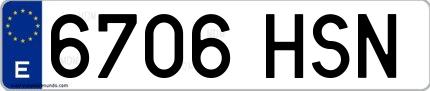 Ejemplo de matrícula española 6706 HSN