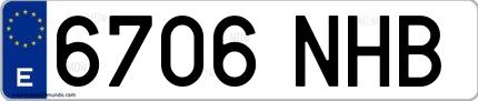 Ejemplo de matrícula española 6706 NHB