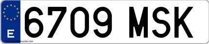 Ejemplo de matrícula de coche ordinaria 6709 MSK