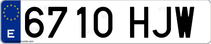 Ejemplo de matrícula de coche ordinaria 6710 HJW