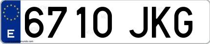 Ejemplo de matrícula española 6710 JKG