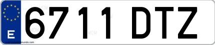 Ejemplo de matrícula española 6711 DTZ