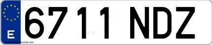 Ejemplo de matrícula española 6711 NDZ