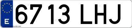 Ejemplo de matrícula española 6713 LHJ