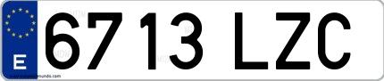 Ejemplo de matrícula española 6713 LZC