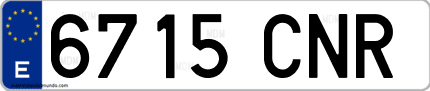 Ejemplo de matrícula de coche ordinaria 6715 CNR