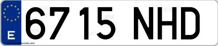 Ejemplo de matrícula española 6715 NHD