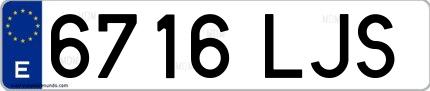 Ejemplo de matrícula española 6716 LJS