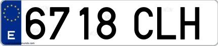 Ejemplo de matrícula española 6718 CLH