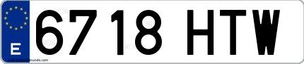 Ejemplo de matrícula española 6718 HTW