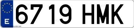 Ejemplo de matrícula española 6719 HMK