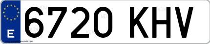 Ejemplo de matrícula española 6720 KHV