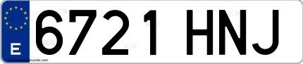 Ejemplo de matrícula española 6721 HNJ